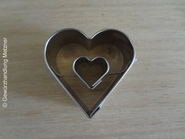 Ausstechform Herz im Herz, Mini, 4 cm, Edelstahl, Städter