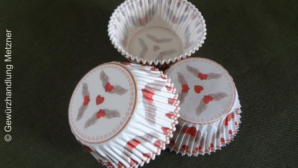 Muffinformen, Papierbackform "Fliegendes Herz", 50 Stück, Maxi, Städter